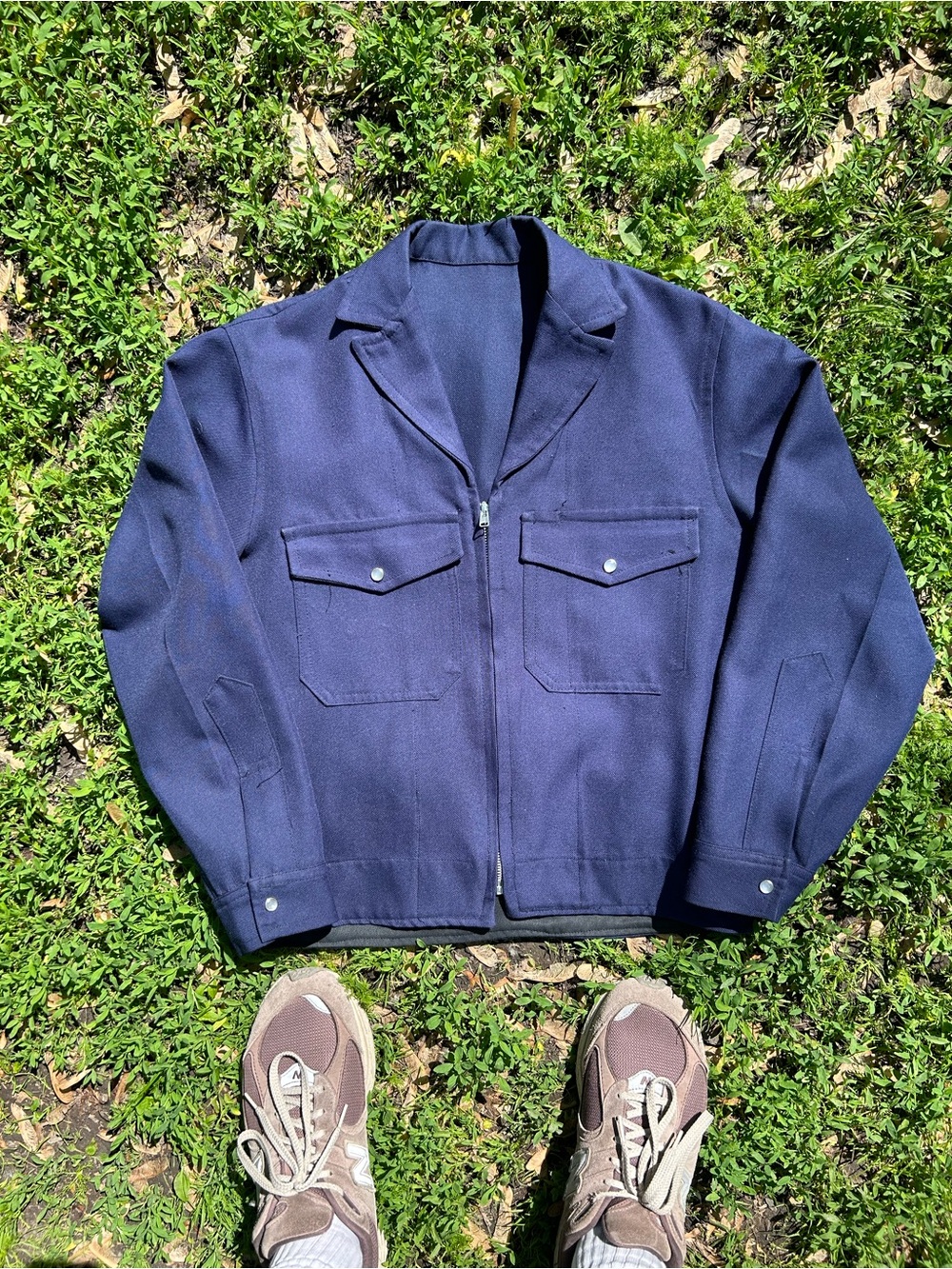 Vintage 70s Men's Navy Style Work Jacket